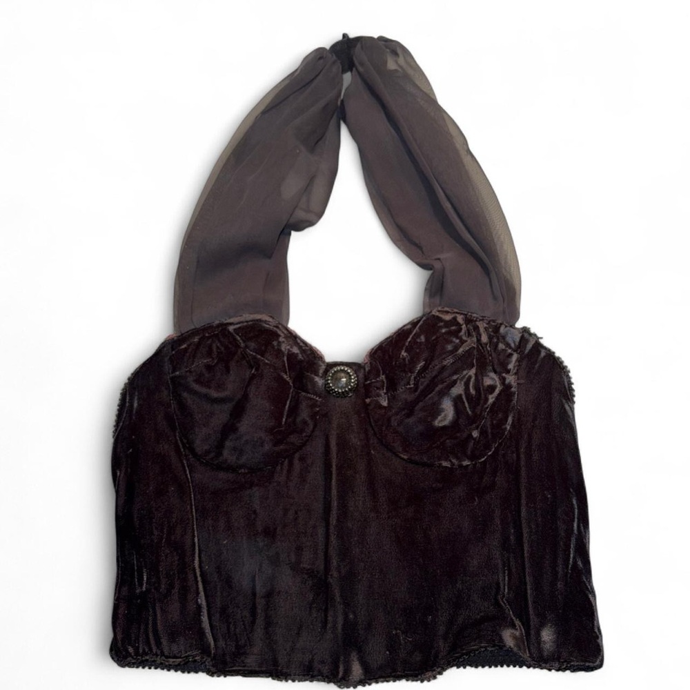 Vintage corset Velvet Halter Bustier Top